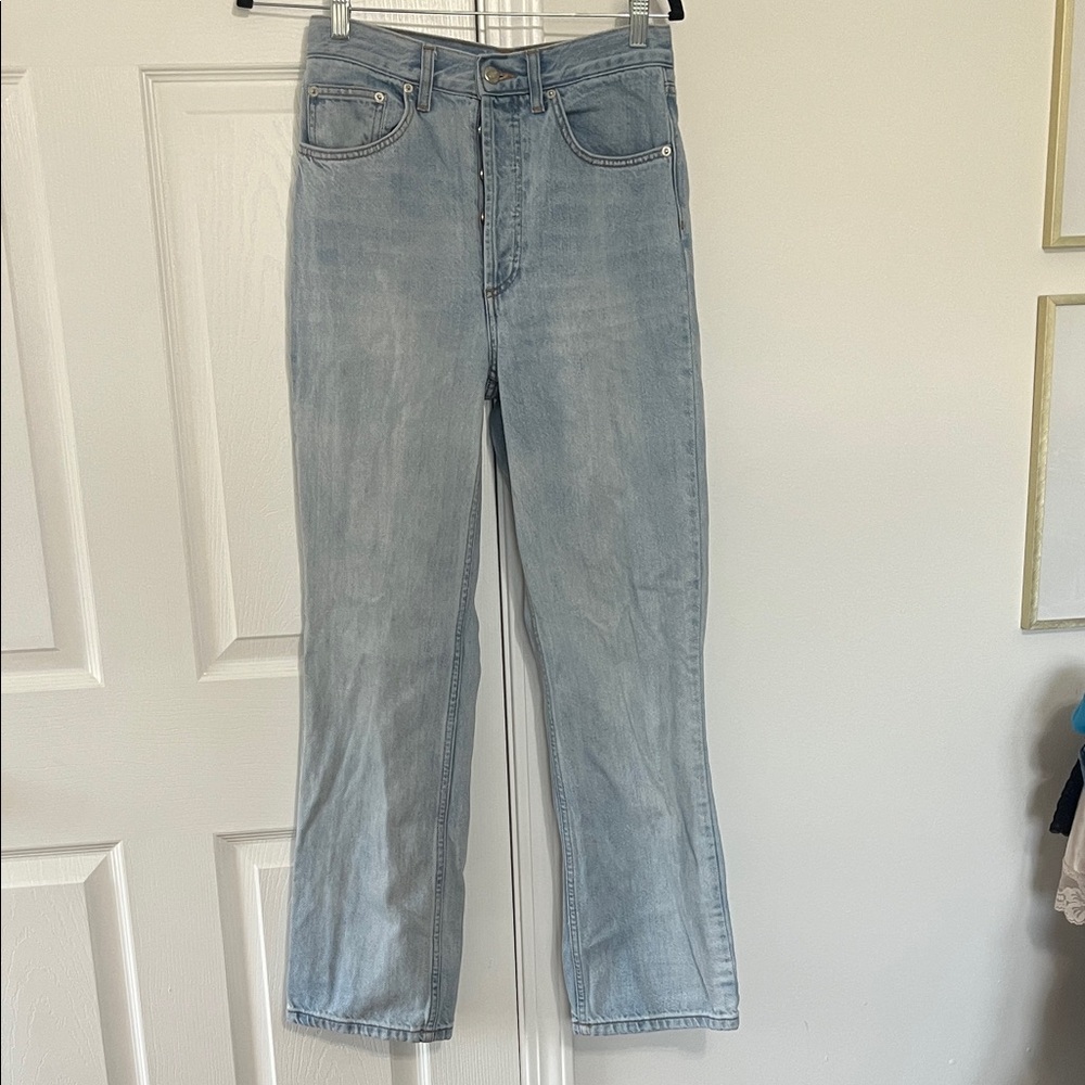 Topshop Light Wash Straight Leg Jeans